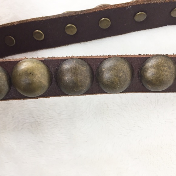 Gap Leather Belt Skinny with Stud Details Brown M - Picture 5 of 8